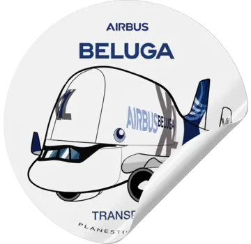 Plane Sticker Sticker Beluga Round