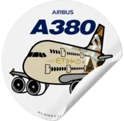 Plane Sticker Sticker Etihad A380 Round