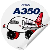 Plane Sticker Sticker Virgin Atlantic A350 Round