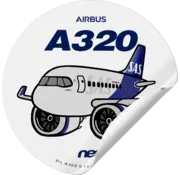 Plane Sticker Sticker SAS A320 Round
