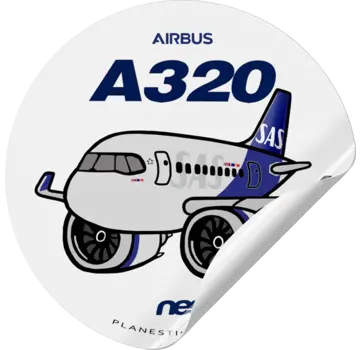 Plane Sticker Sticker SAS A320 Round