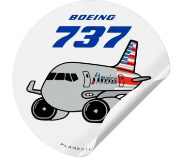 Plane Sticker Sticker American B737 Max Round