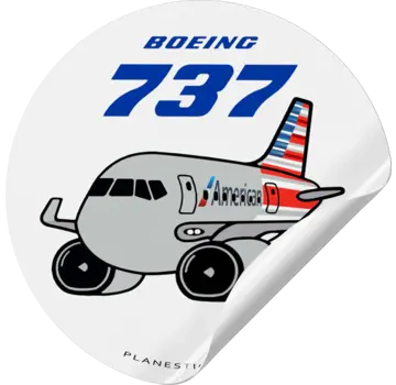 Plane Sticker Sticker American B737 Max Round