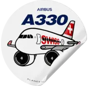 Plane Sticker Sticker Swiss A330 Round