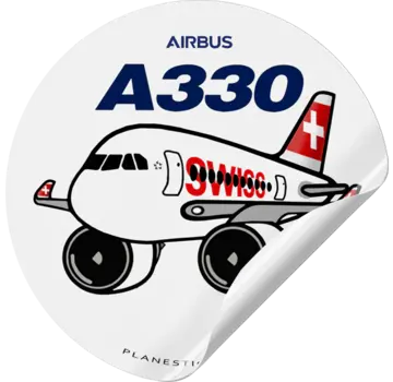 Plane Sticker Sticker Swiss A330 Round