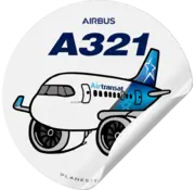 Plane Sticker Sticker Air Transat A321 Round