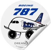 Plane Sticker Sticker LOT B787 Round