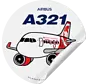 Sticker Air Canada Rouge A321 Round