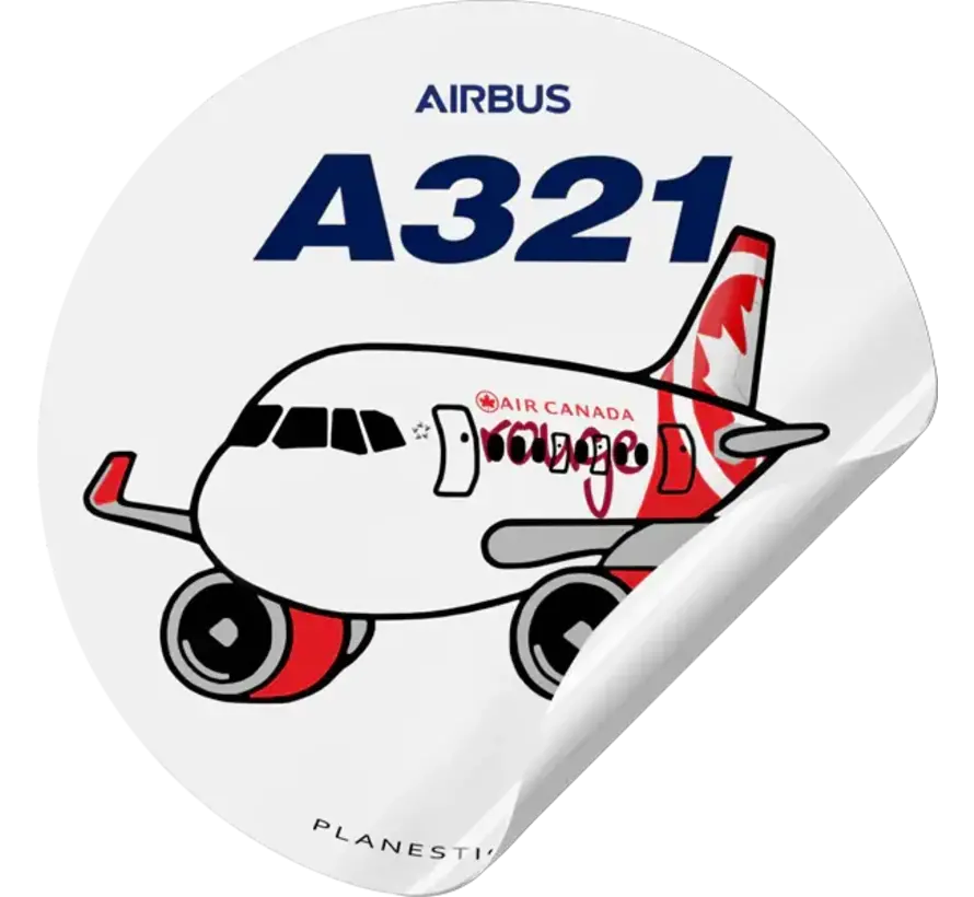 Sticker Air Canada Rouge A321 Round