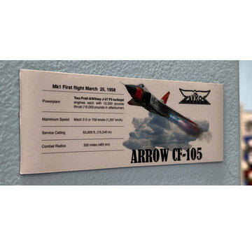 Magnet Avro Arrow Specifications 2"x 5"