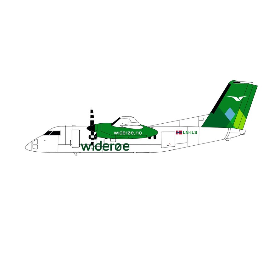 dash-8-100 Wideroe LN-ILS current livery 1:200 (3d printed resin) +Pre-order+