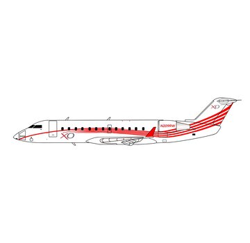3D Design Deck CRJ200 XO Jet Corporate N209RW 1:400  +Pre-order+