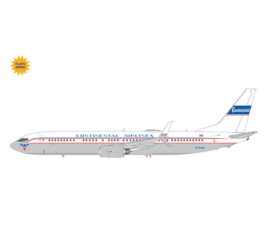 B737-900ER United Airlines Continental retro livery N75435 1:200 flaps down