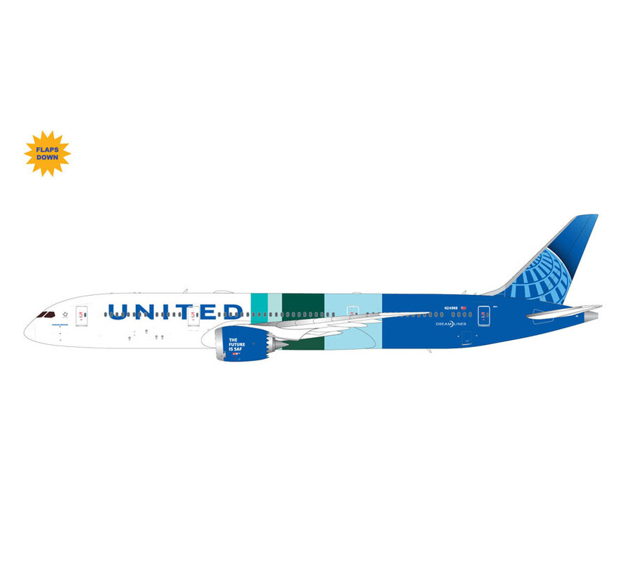 B787-9 Dreamliner United Airlines The Future is SAF N24988 1:200 flaps down +NEW ARRIVAL+