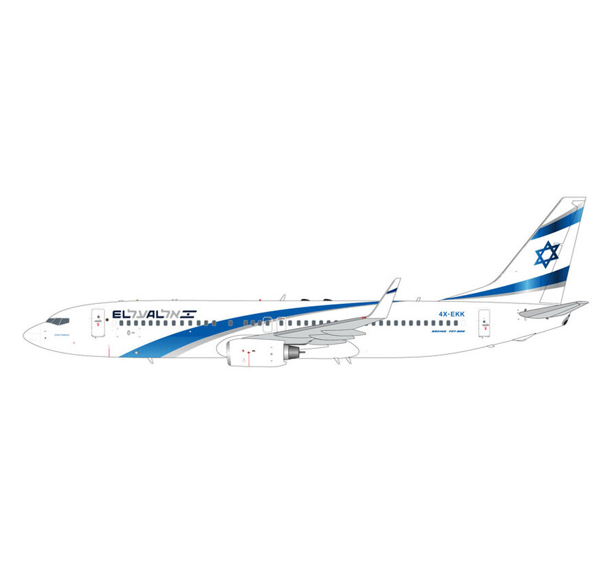 B737-800W El Al Israel Airlines 4X-EKK 1:200 winglets with upgraded stand  +NEW ARRIVAL+
