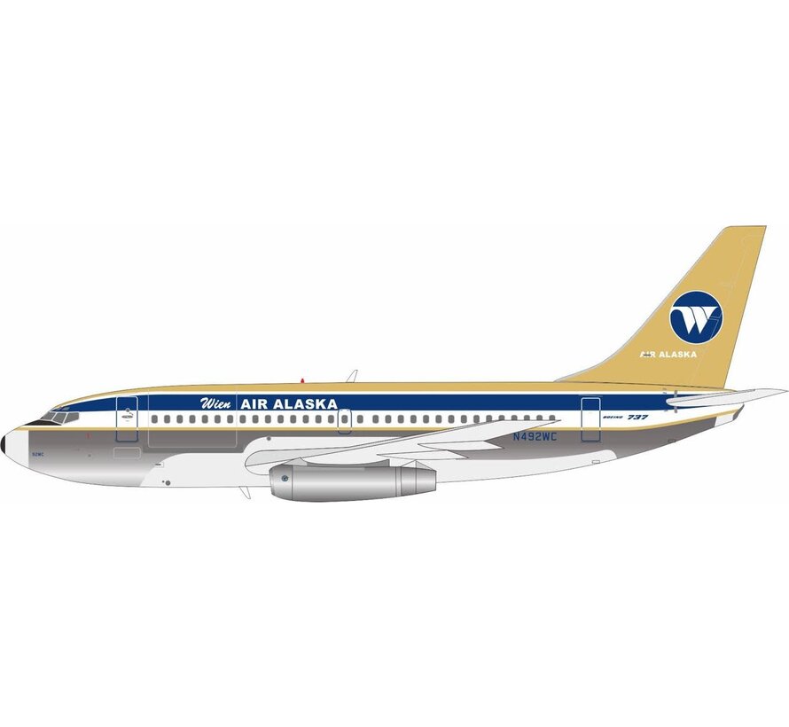 B737-200C/Advanced Wien Air Alaska gold top livery N492WC 1:200 polished  +New Arrival+