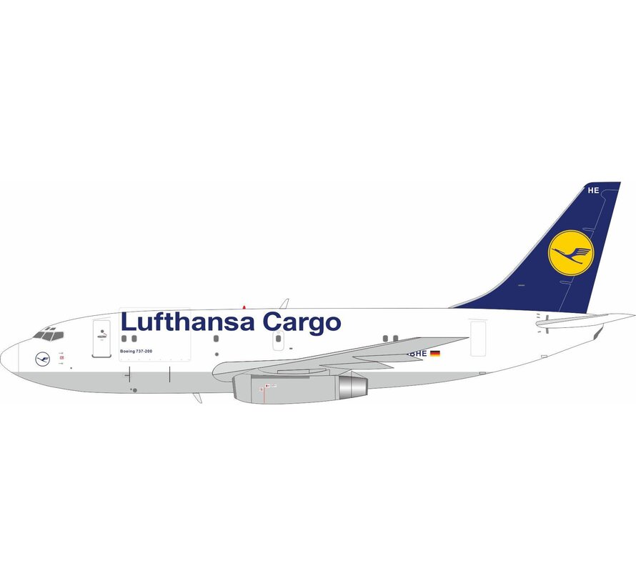 B737-200C Lufthansa Cargo Helvetica Euro white livery D-ABHE 1:200 +pre-order+
