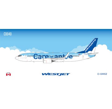 C Models B737-800W WestJet Care-antee livery C-GWSZ 1:400 winglets +New Arrival+