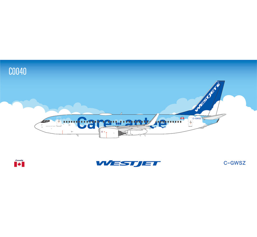 B737-800W WestJet Care-antee livery C-GWSZ 1:400 winglets +New Arrival+