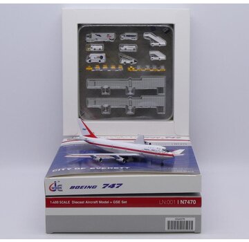 JC Wings B747-100 Boeing House Colors First Prototype Museum Version N7470 1:400 with GSE Set  +pre-order+