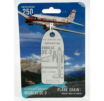 Plane Chains Douglas DC3 Odyssey 86 Expo C-FGXW white metal aircraft skin tag CONSIGNMENT