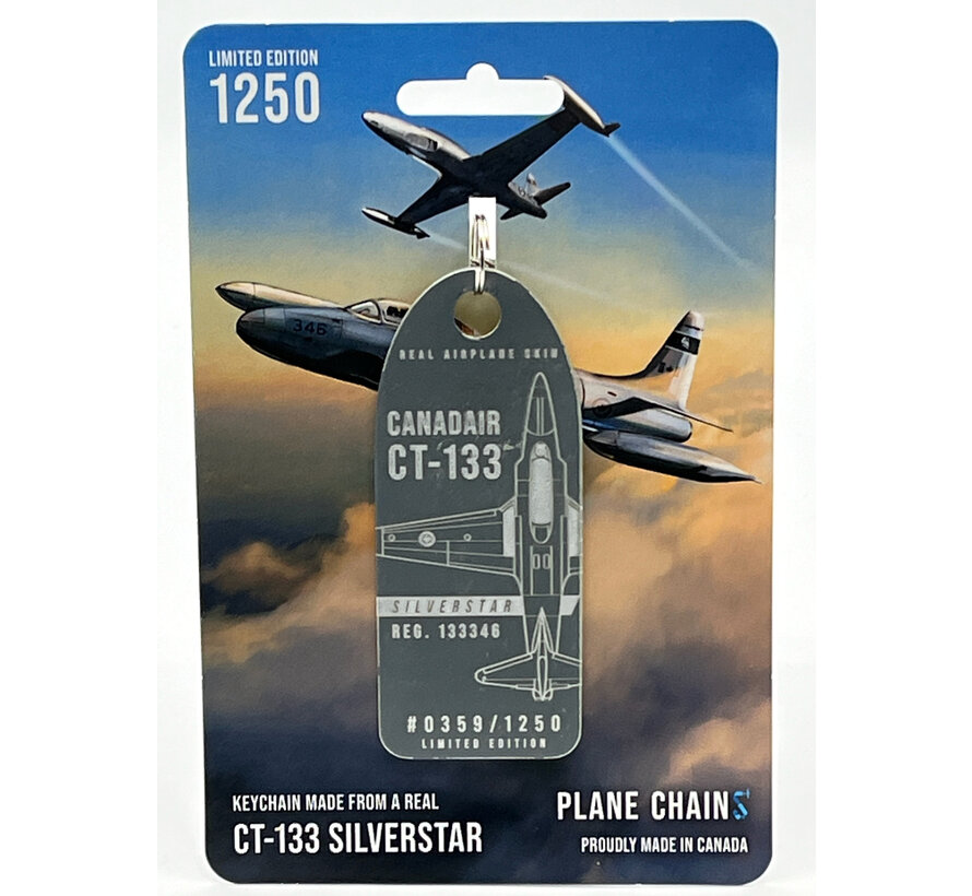 CT133 Silver Star 133346 RCAF gray metal aircraft skin tag CONSIGNMENT