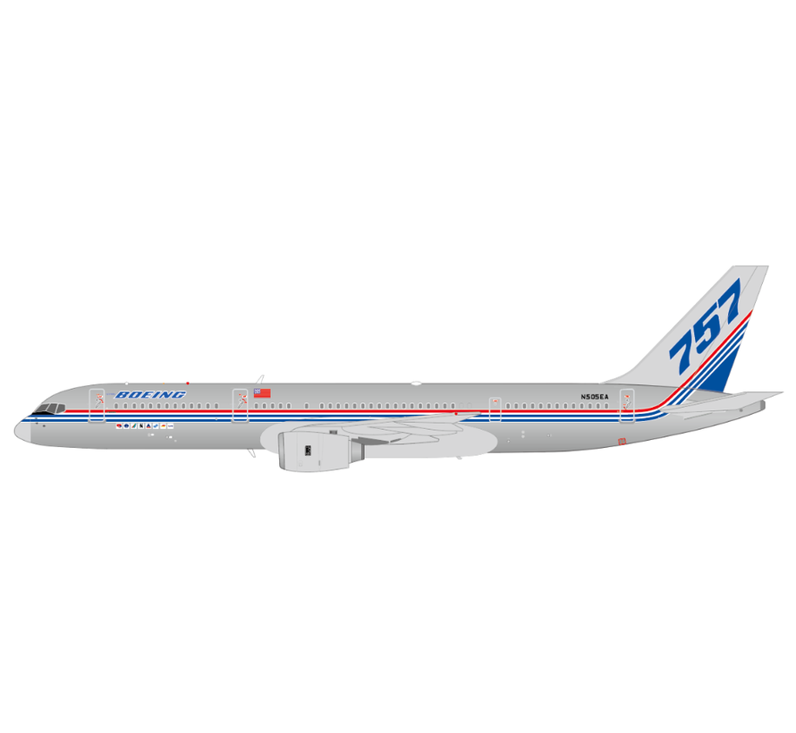 B757-200 Boeing House Colors SILVER red blue hockey stick N505EA 1:200 polished +PRE-ORDER+