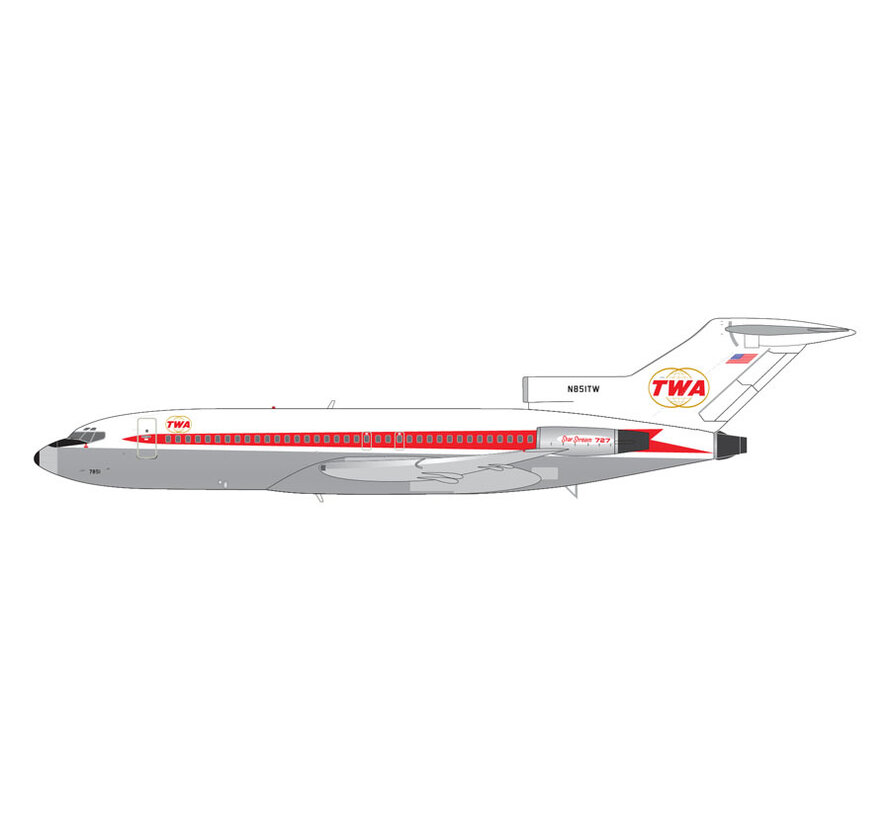 B727-100 TWA Trans World Airlines Star Stream livery N851TW 1:200  *New Arrival