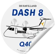 Plane Sticker PAL Dash8 Q400 Round