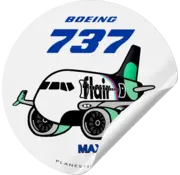 Plane Sticker Flair B737 Max8 Round