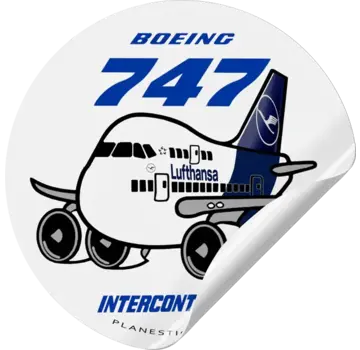 Plane Sticker Lufthansa B747-8 Sticker Round