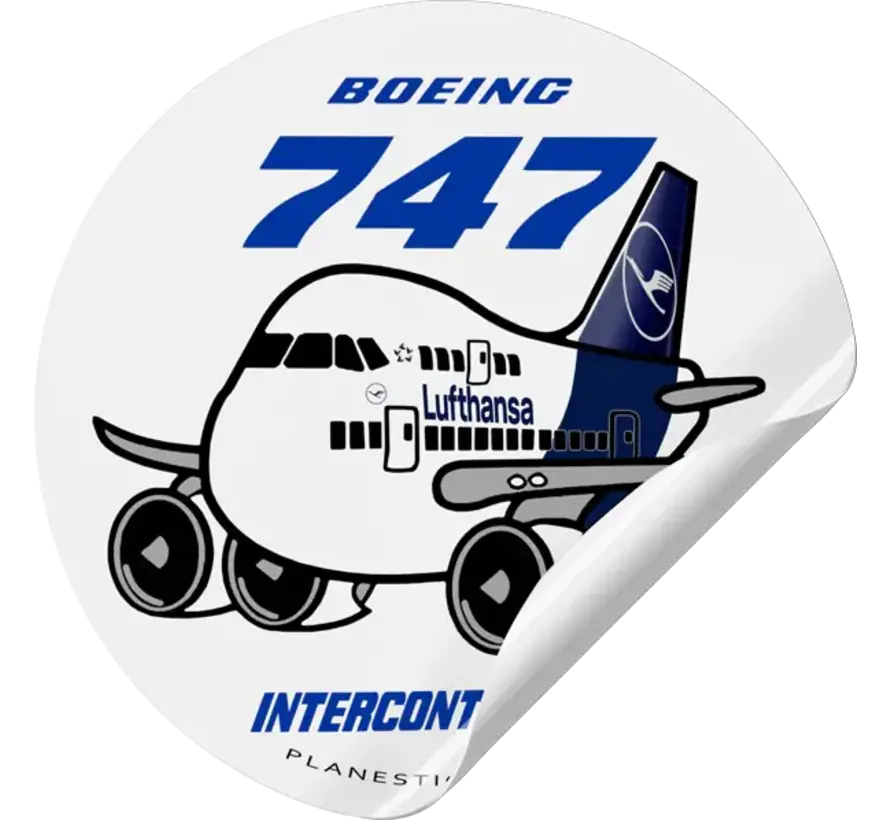 Lufthansa B747-8 Sticker Round
