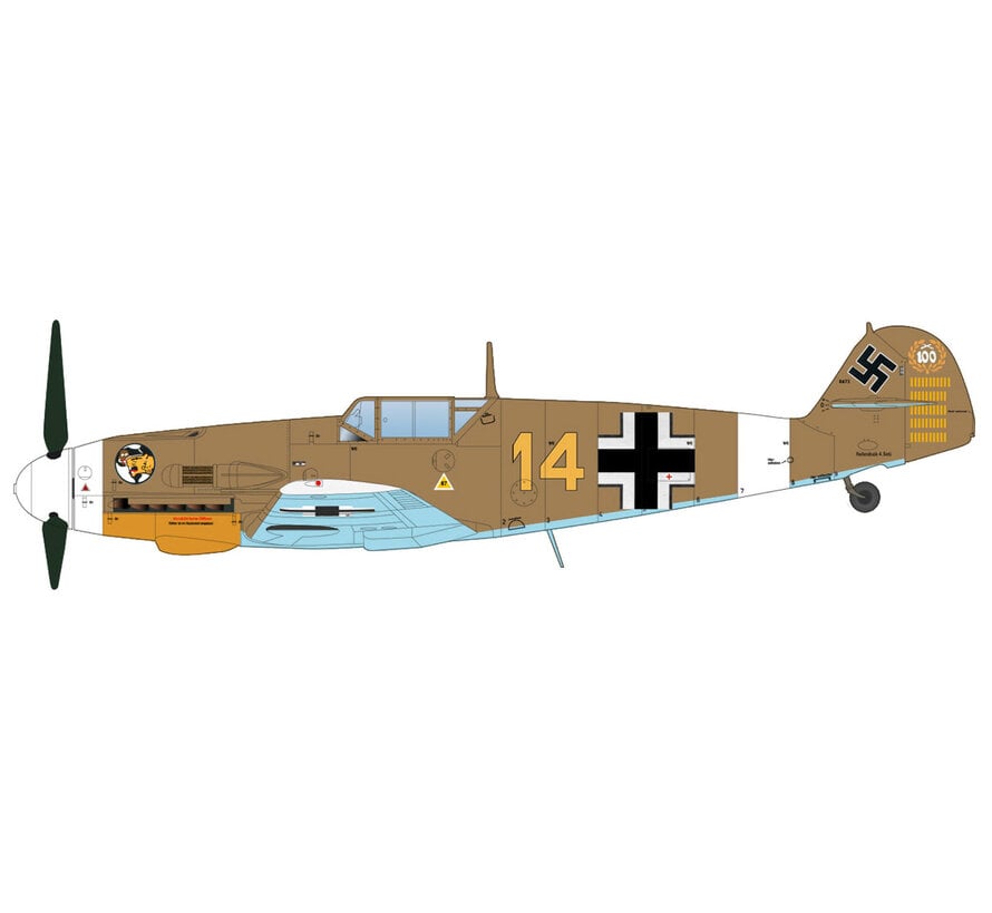 Bf109F-4 YELLOW 14 3/JG27 Luftwaffe Marseille Egypt September 1942 1:48  +PRE-ORDER+