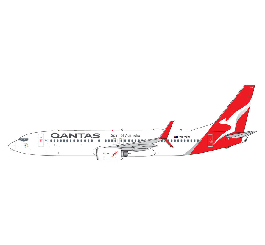 B737-800S QANTAS Airways VH-VZW 1:400 scimitars +new Arrival+