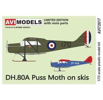AVI Models DH-80A Puss Moth "On Skis" limited edition, with resin ski parts 1:72