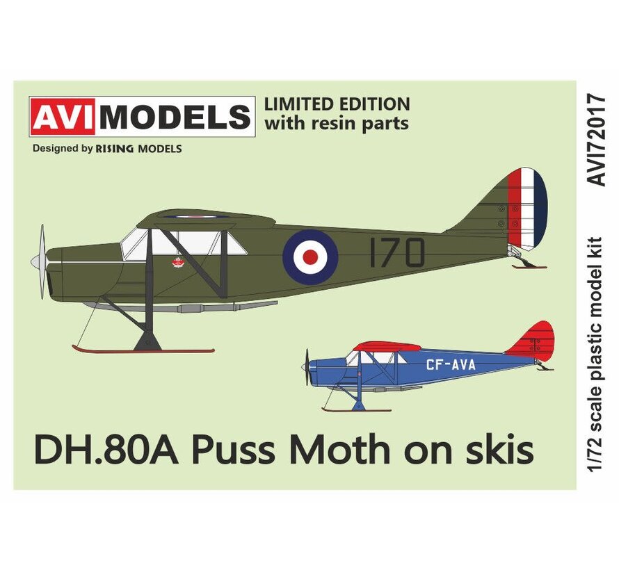 AVI Models DH-80A Puss Moth "On Skis" limited edition, with resin ski parts 1:72