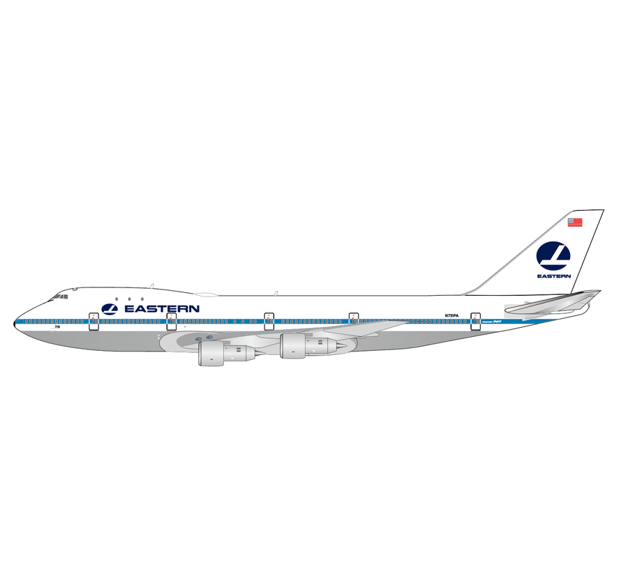 B747-100 Eastern Airlines Pan Am Hybrid white livery N731PA 1:400 polished +pre-order+