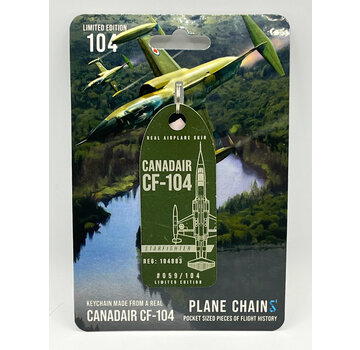 Plane Chains CF104 Starfighter 104883 RCAF NATO Green metal aircraft skin tag +NEW ARRIVAL+