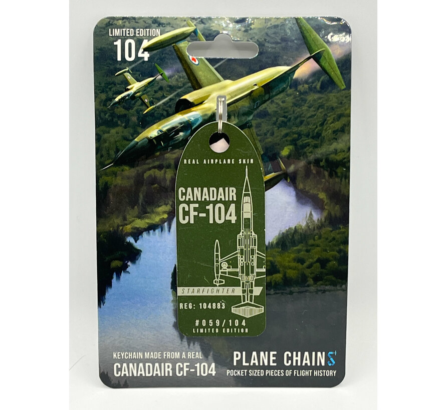CF104 Starfighter 104883 RCAF NATO Green metal aircraft skin tag +NEW ARRIVAL+
