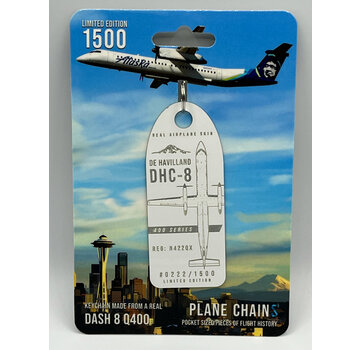 Plane Chains dash-8 Q400 Alaska 2011 livery N422QX white aircraft skin tag +NEW ARRIVAL+