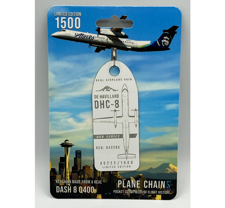 dash-8 Q400 Alaska 2011 livery N422QX white aircraft skin tag +NEW ARRIVAL+