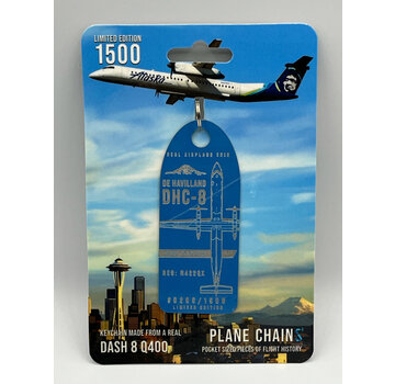 Plane Chains dash-8 Q400 Alaska 2011 livery N422QX mountain blue aircraft skin tag +NEW ARRIVAL+