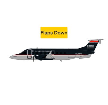 3D Design Deck Beech B1900D US Airways Express black livery Mesa Airlines N143YV 1:400 Flaps Down +pre-order+