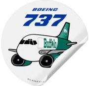 Plane Sticker Sticker Buffalo Airways 737 Round