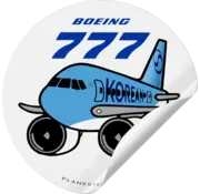 Plane Sticker Sticker Korean Air Boeing 777 Round