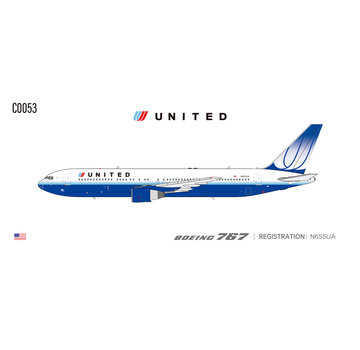 C Models B767-300 United Airlines Blue Tulip Livery N665UA 1:400 +pre-order+