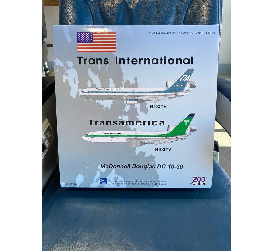 AV200 DC10-30 Trans International TIA N102TV 1:200 **Collection sale