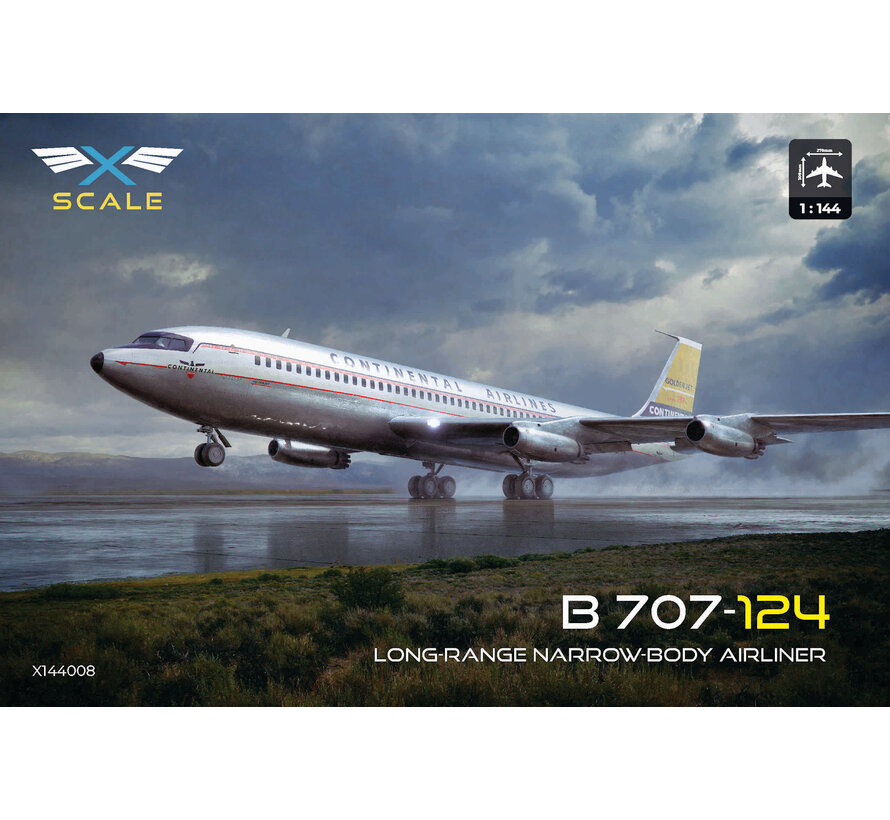 X-SCALE Boeing 707-120 early version [NOT 707-120B] Continental Airlines Golden Jet 1:144