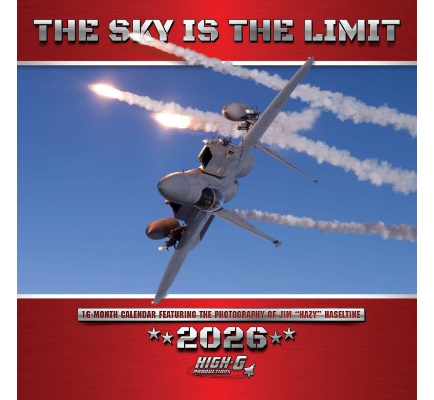 The Sky is the Limit 16 month wall calendar 2026 (modern jets) Jim Haseltine