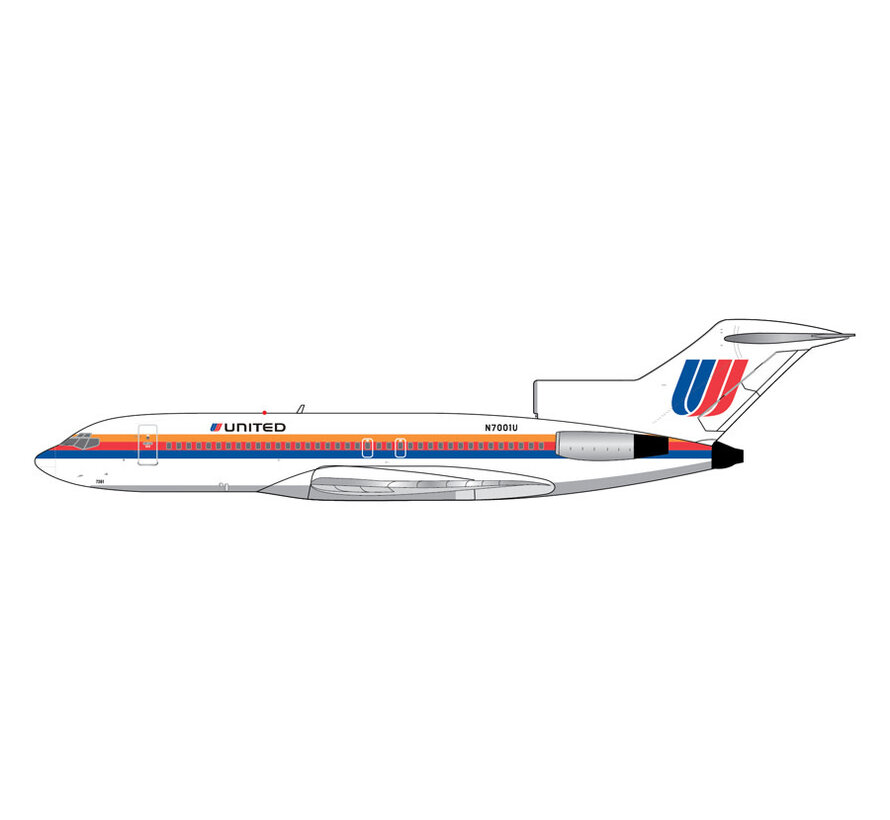B727-100 United Airlines Saul Bass livery N7001U 1:400 polished belly *Pre-Order